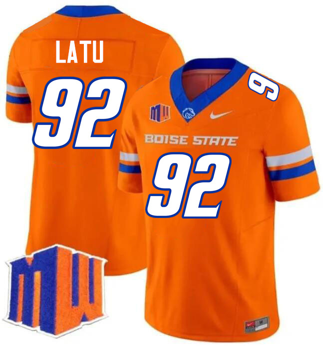 David Latu Jersey, Boise State Broncos College Football Jersey College Uniforms-Orange  David Latu Jersey, Boise State Broncos College Football Jersey College Uniforms-Orange